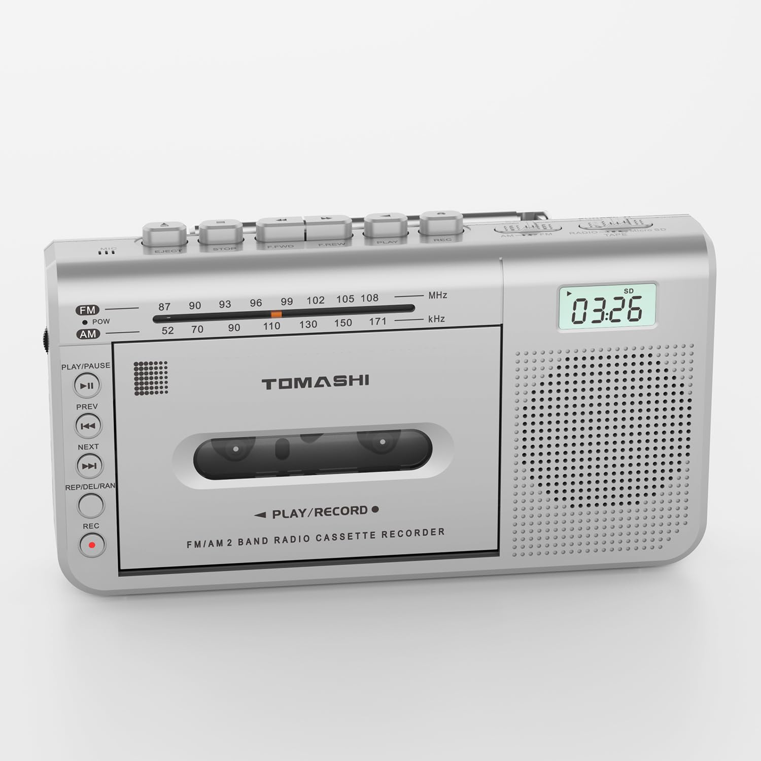 TOMASHI Portable Cassette Player with AM/FM Radio, 3.5mm Headphone