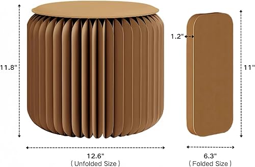 Miniatura 2 de Taburete plegable  Muebles para el hogar de 12 pulgadas, capacidad de carga de 660 libras, taburete de papel plegable de papel kraft ecológico,