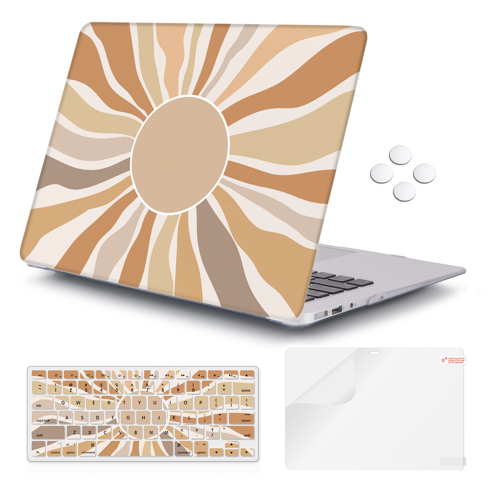 iCasso for MacBook Air 13 inch Case (Release 2010-2017 Older Version), Plastic Hard Shell Protective Case & Keyboard Cover Only for MacBook Air 13 Inch Model A1466/A1369 (Sunshine)