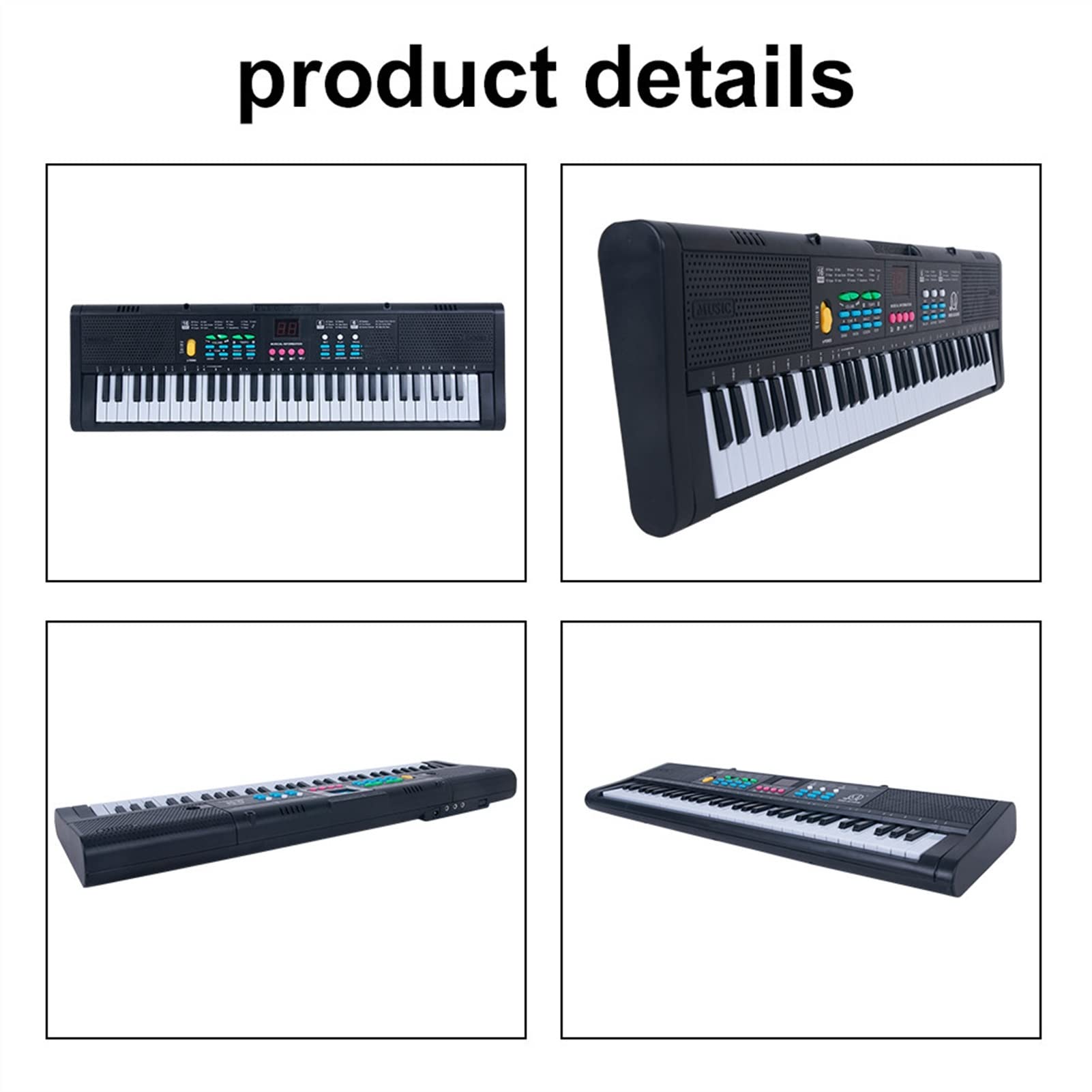 Tastiera Musicale 61 Chiavi Musica Digitale Tastiera Elettronica Piano Elettrico Multifunzionale per Studente di Pianoforte