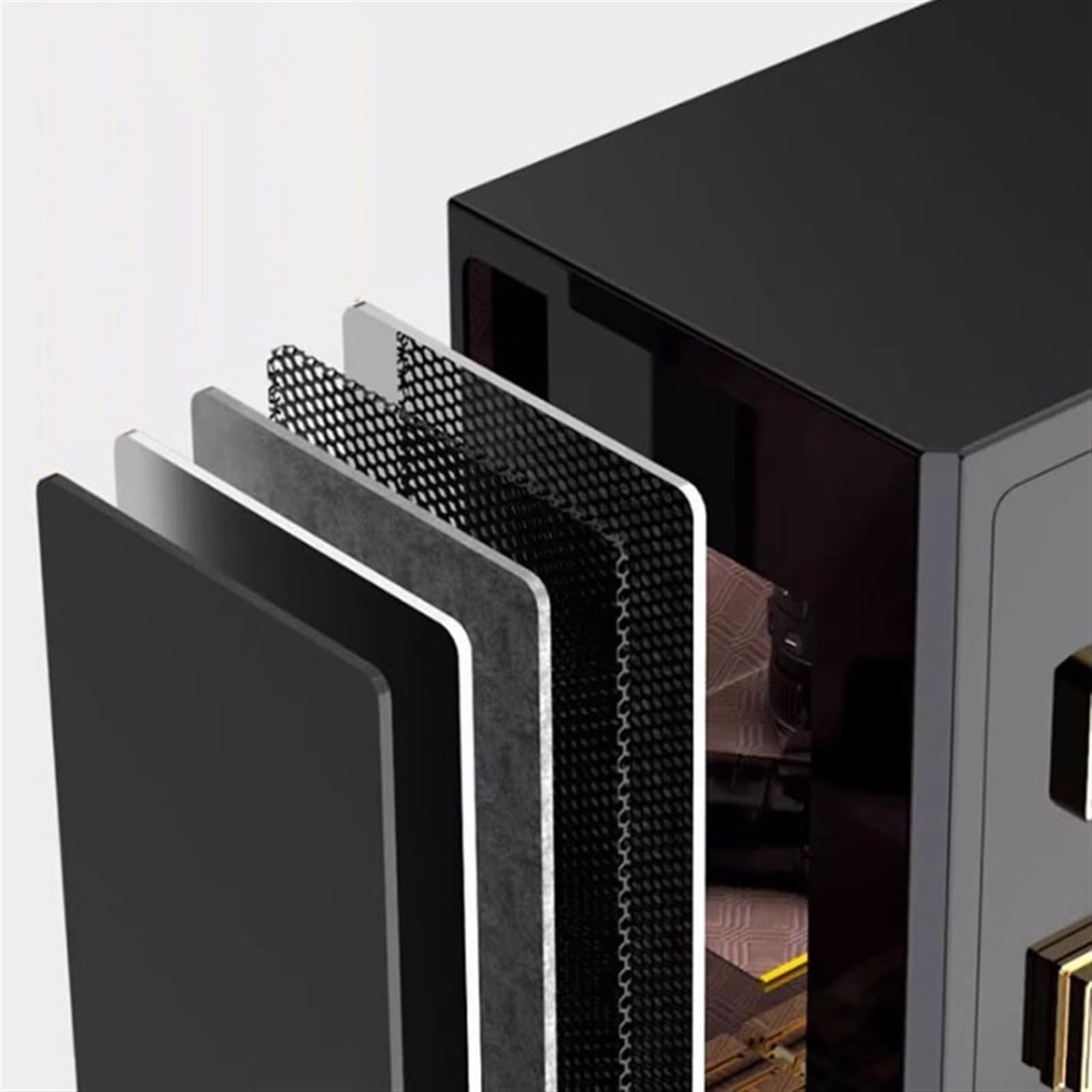 Cassetta di Sicurezza Home Office Porta singola Cassaforte for grandi spazi Cassetta di sicurezza multistrato regolabile Cassette di sicurezza con password in acciaio anti-scasso for impronte digitali