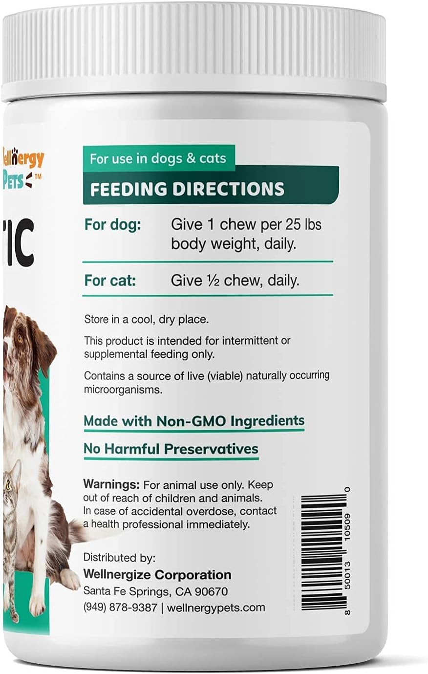 Natural Hairball Control Chews for Cats & Daily Probiotic with Prebiotics for Dogs & Cats