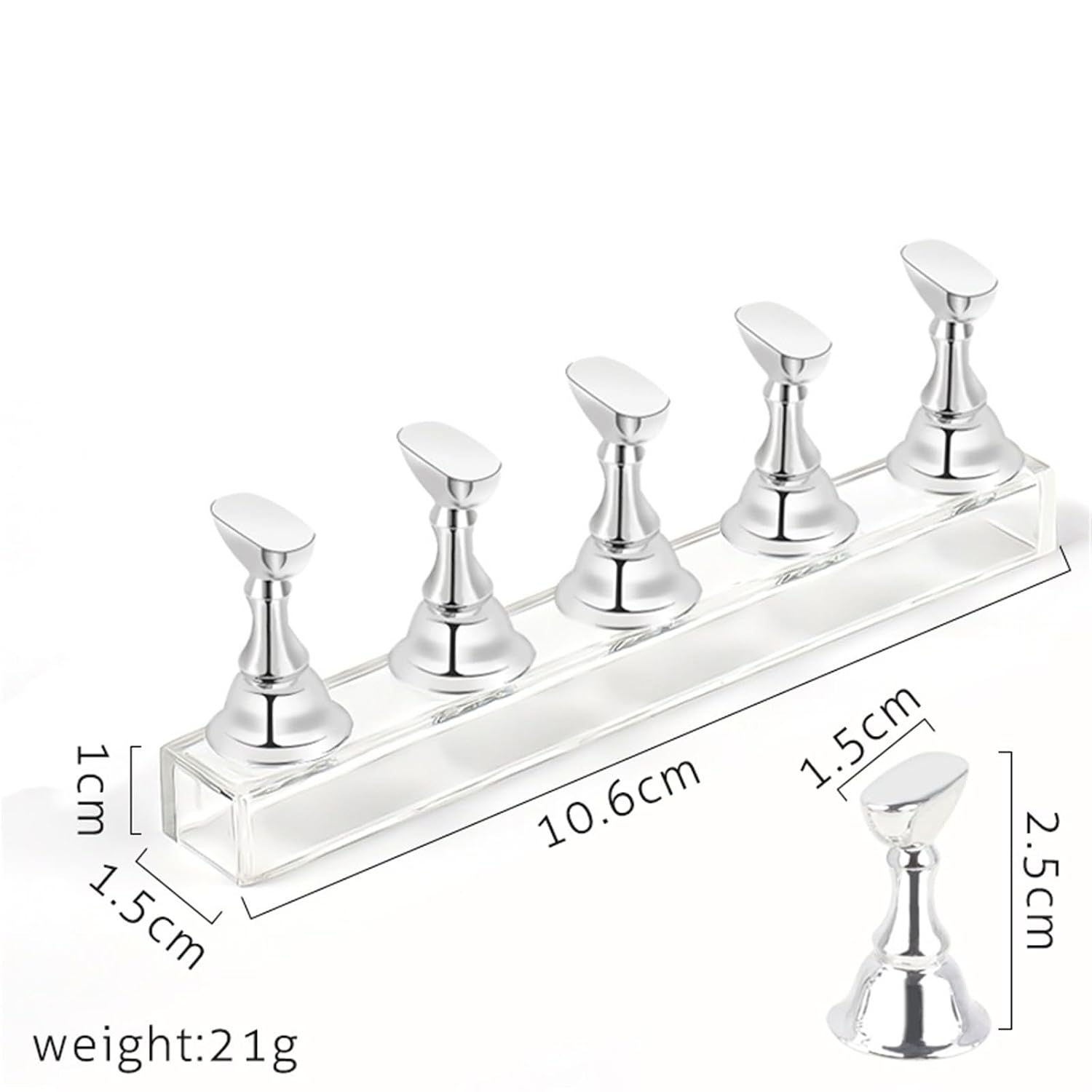 Nail Stand 5sets Magnetic Nail Tips Practice Display Stand Set Acrylic Nail Art Holder Gel Polish Showing Shelf For Manicure(Gold)