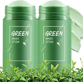 Máscara de argila para rosto, removedor de cravos para rosto, limpeza profunda de poros, hidratação, máscara facial para refinar poros e controlar o óleo (chá verde)