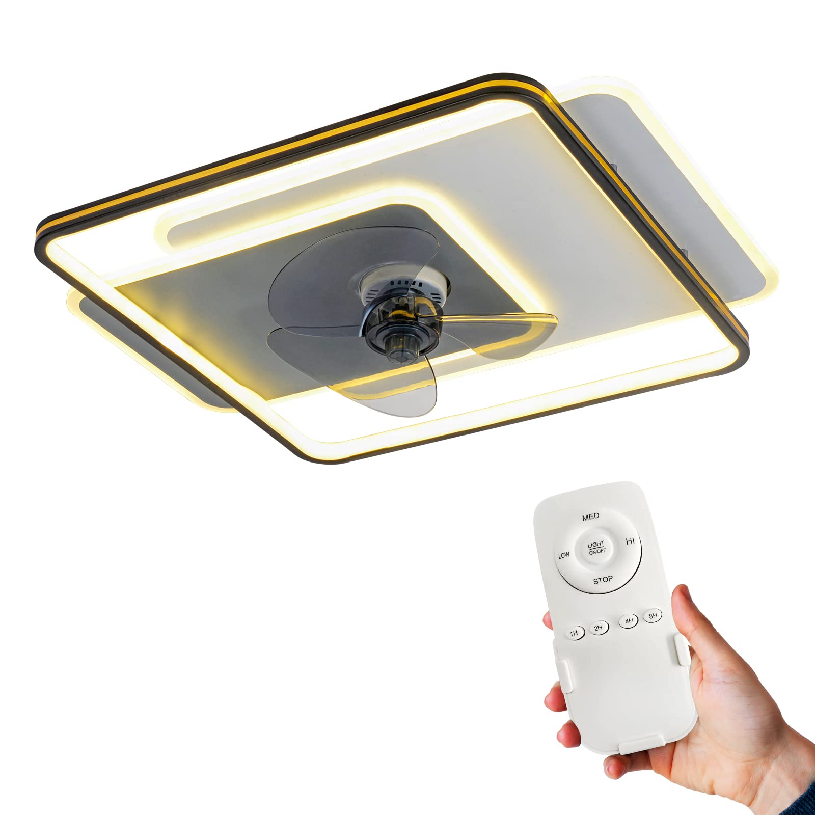 Photo 1 of [Brand new] Modern Ceiling Fan with Lights Remote Control Flush Mount Low Profile Ceiling Fan Dimmable LED 