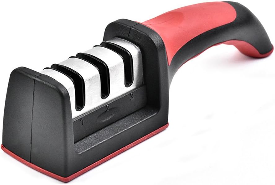 Universal Knife Sharpener, 3 Stage Master Chef Kitchen Cooks Sharp Knife Sharpener, Most Knives Sharpening System Kit,Professional Bread Butcher Boning Paring Carving Knife Sharpener
