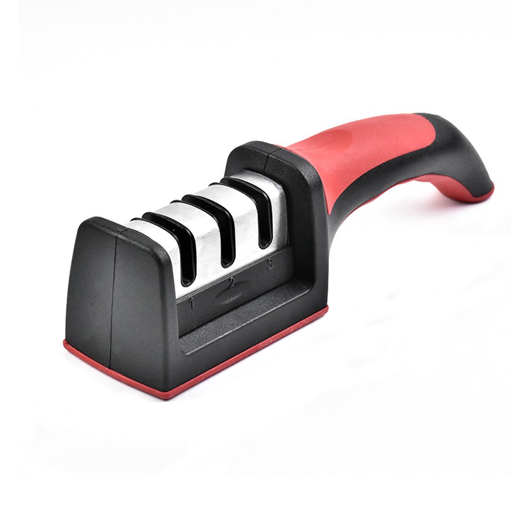 Universal Knife Sharpener, 3 Stage Master Chef Kitchen Cooks Sharp Knife Sharpener, Most Knives Sharpening System Kit,Professional Bread Butcher Boning Paring Carving Knife Sharpener