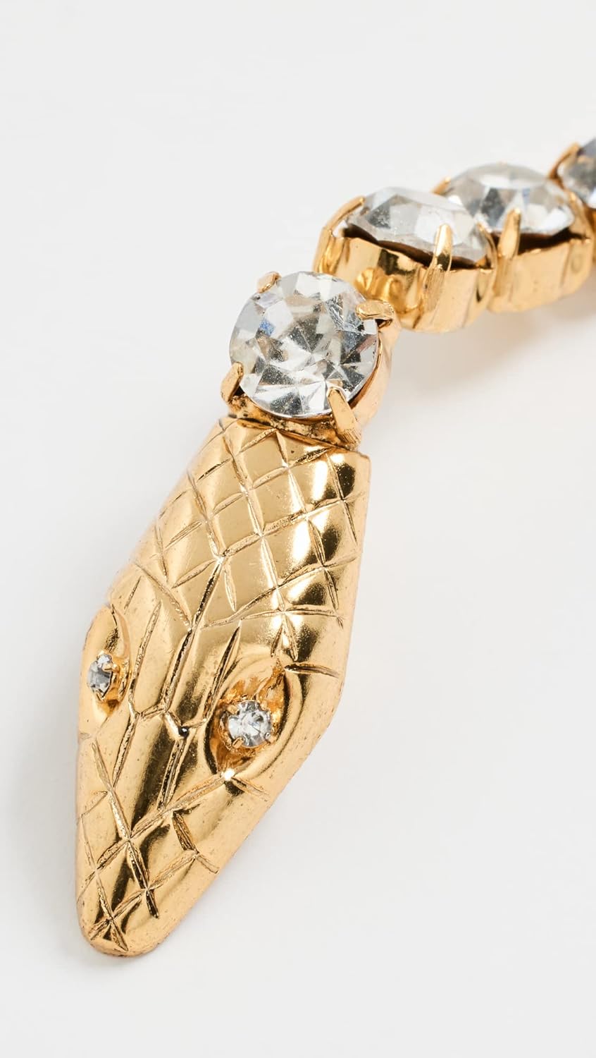 LELET NY Women's Serpent Spine Clip, Gold/Crystal, One Size - Image 3