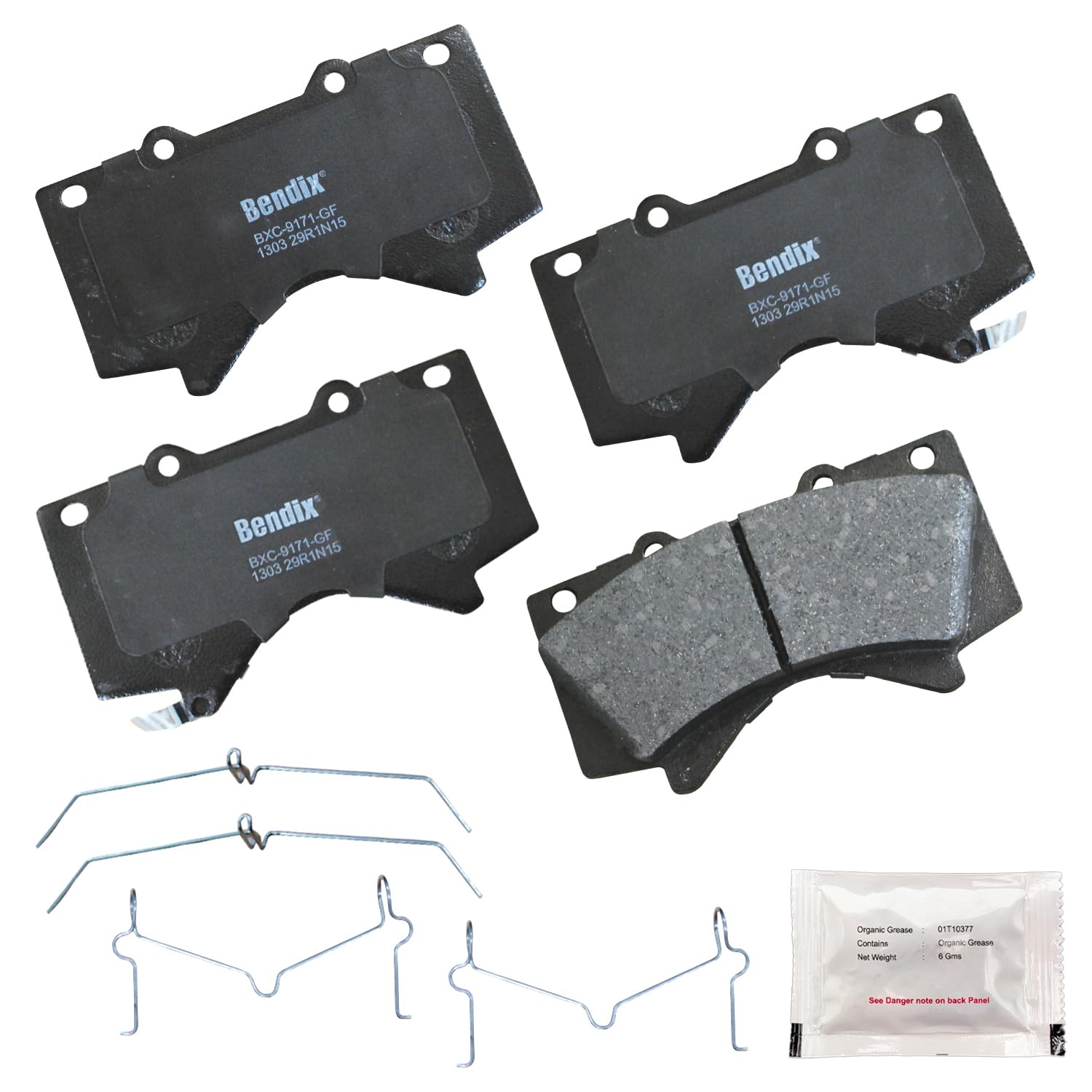 Bendix Priority1 CFC1303 Ceramic Front Brake Pads for Lexus LX570 2011-2008, LX570 2021-2013, Toyota Land Cruiser 2011-2008, Land Cruiser 2021-2013,