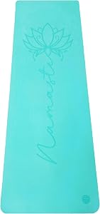 Non Slip Yoga Mat 6mm Thick, TPE Yoga Mat with a Carrying Strap, Home Workout, Light Weight Travel Pilates Mat Women, Fitness Gym Mat, Namaste