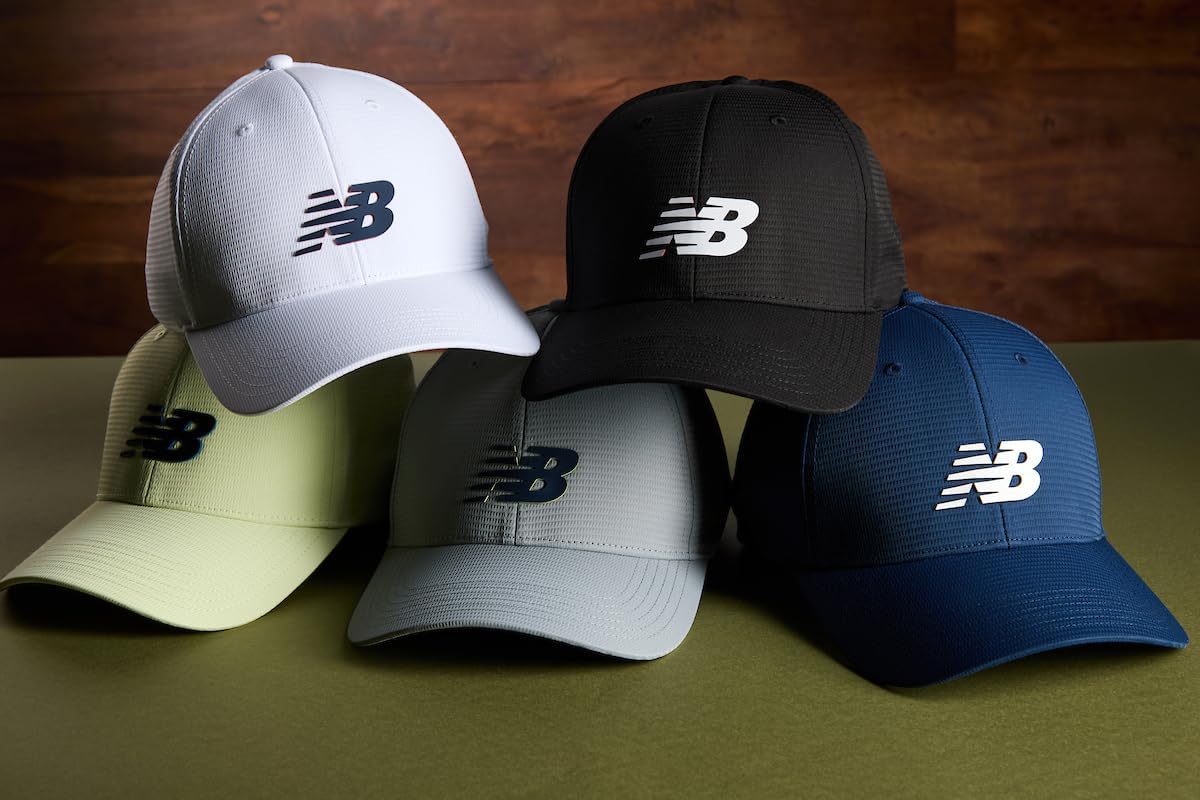 New Balance Adult Unisex 6 Panel Structured Stretch-Fit Performance Running Workout Gym Hat - Image 7