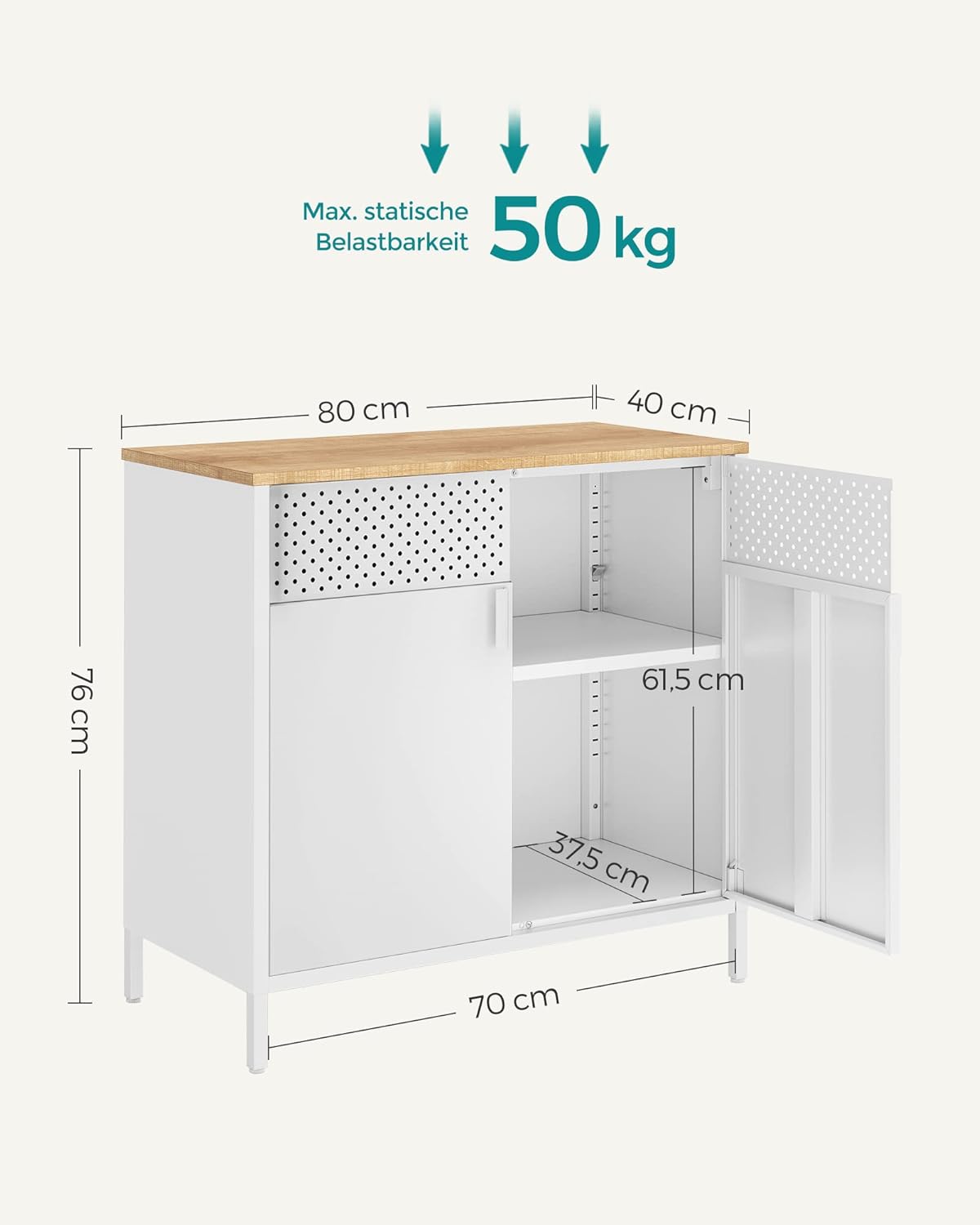 SONGMICS Metal Storage Cabinet with 2 Doors