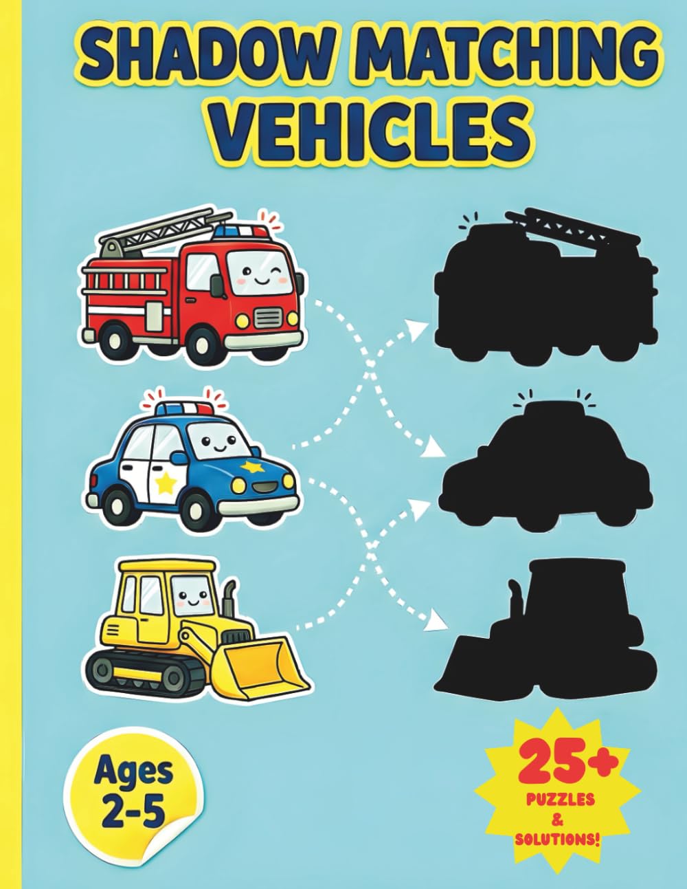 Shadow Matching Vehicles: Visual Discrimination Puzzles for Toddlers & Preschoolers (Ages 2-5) | Build Focus, Logic, and Pre-Reading Skills