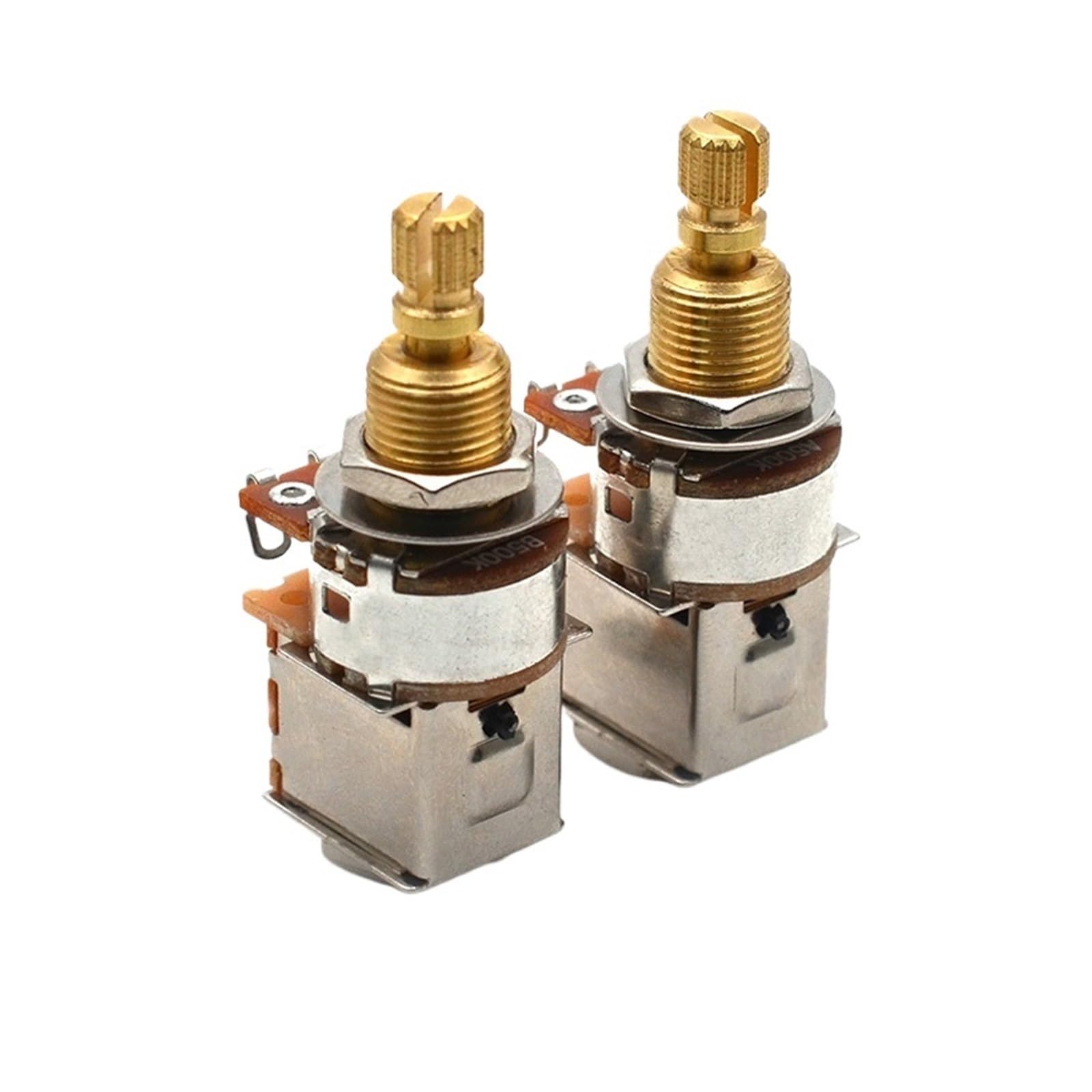 2 potenciómetros de control de empuje/empuje de eje de latón - A500K/B500K/A250K/B250K, for piezas de guitarra(B500K 2Pcs)