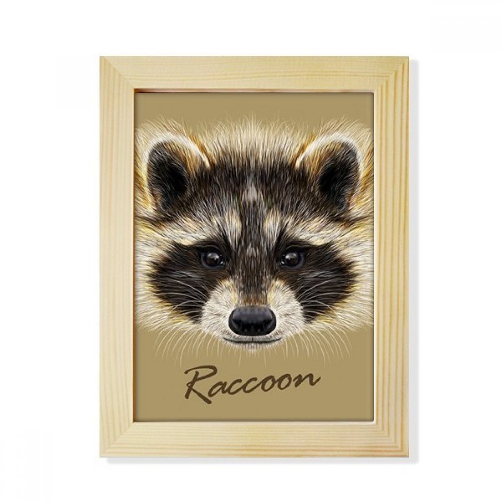 Marco de fotos de mapache para decorar el escritorio de casa con arte en madera de 6x8 pulgadas