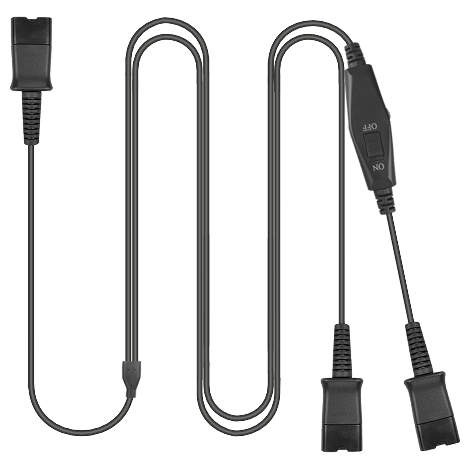 Training Y Splitter Adapter Cable to QD Headphone Compatible with All Plantronics Quick Disconnect Headsets with in-line Volume Mute Controls for Call