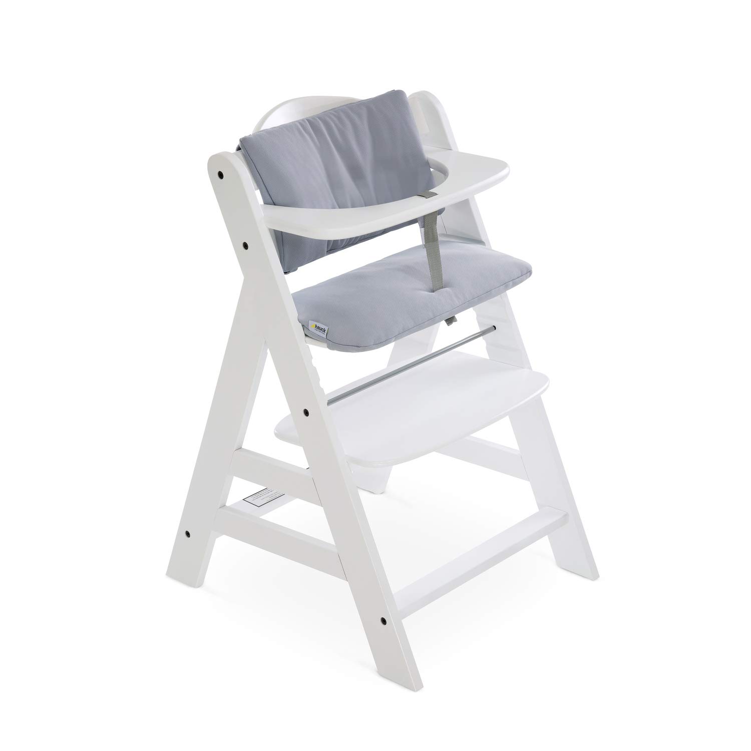 hauck Coussin Chaise Haute Bébé Highchair Pad Deluxe, Compatible avec Chaises Alpha+, Beta+ et Arketa, Lavable en Machine, Fixation Scratch, Stretch Gris