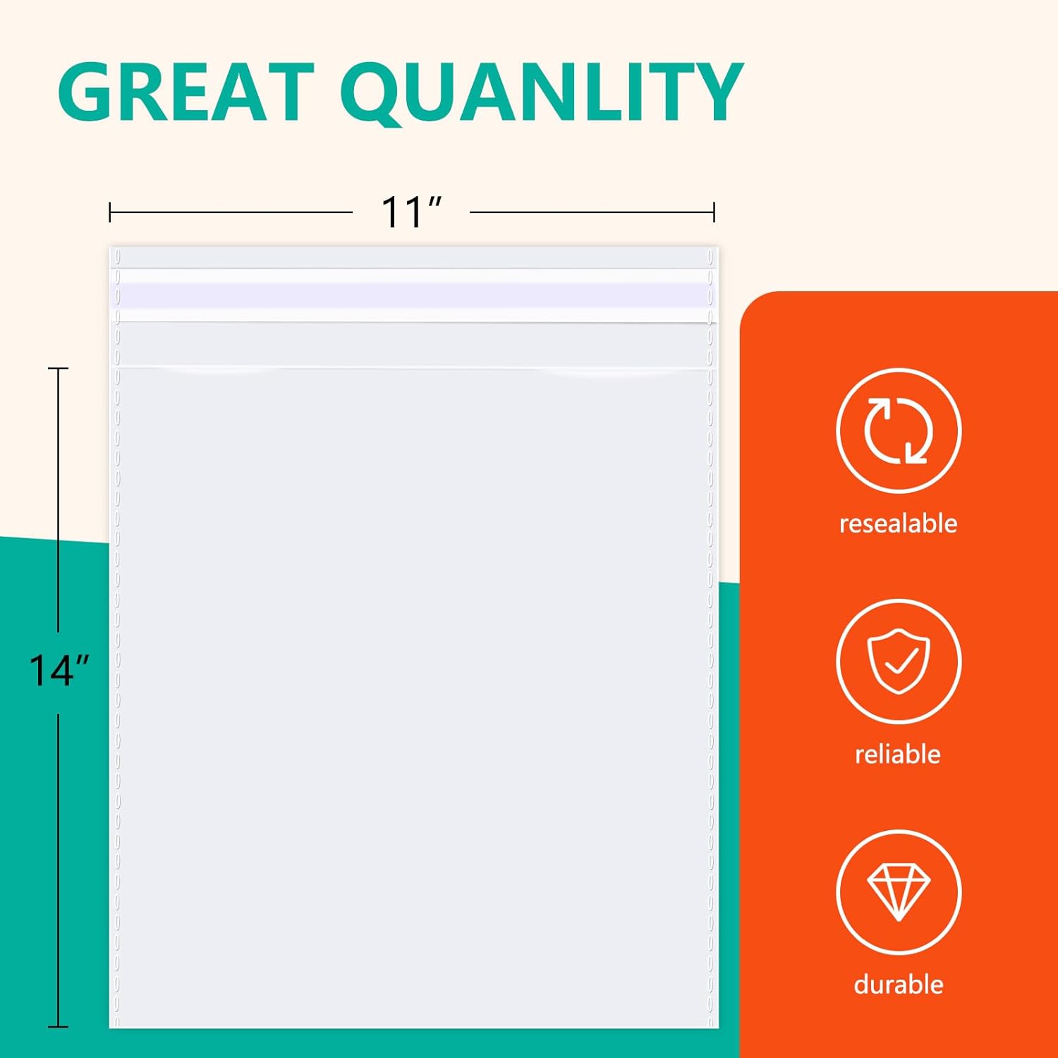 iMailer - 1000 Pcs - 11" x 14" Clear Cellophane Bags - Resealable Self Sealing Cello Plastic Poly Bags for Prints, Photos, Documents, Clothing, T-Shirt - Image 2