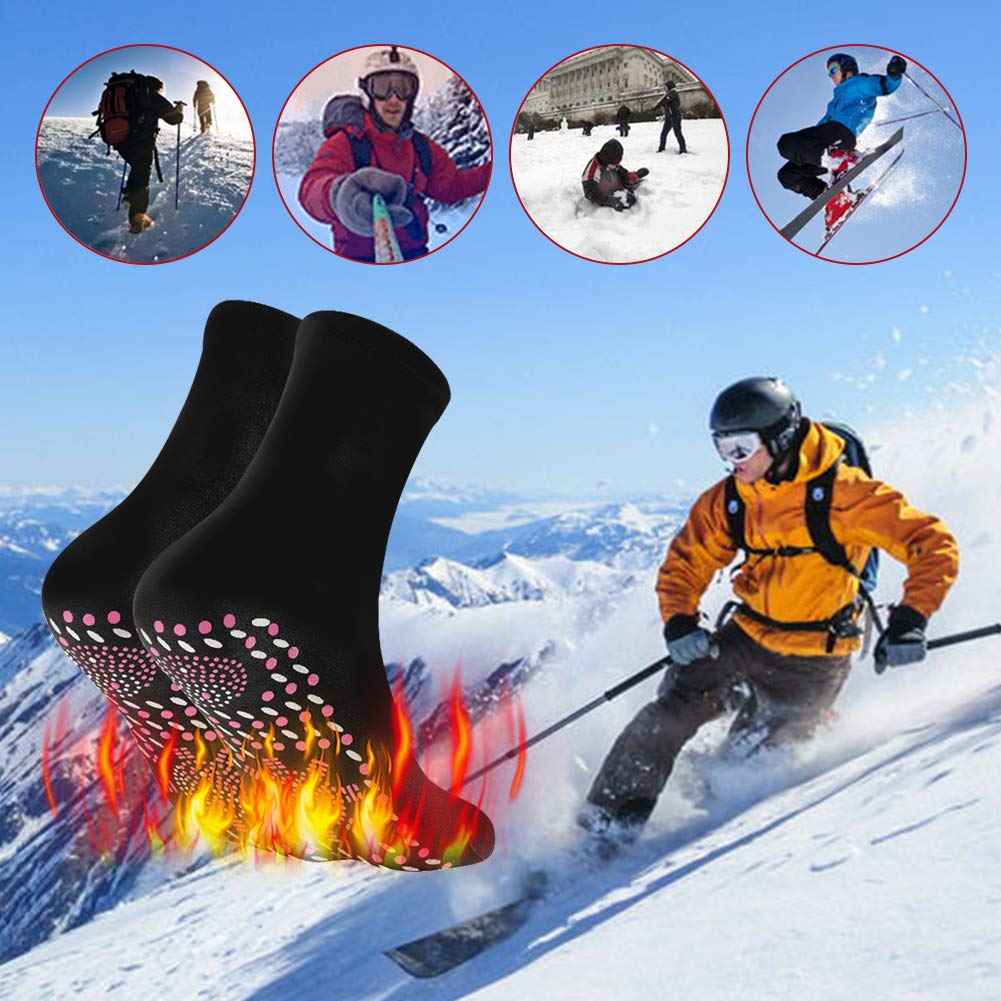 Calze Autoriscaldanti,Calzini Riscaldati,Calzini Magnetici,Calze Autoriscaldanti Tormalina,Tcalzini Termiche per Uomo/Donna,Scaldapiedi,Massage Socks,per Campeggio,Escursioni,Pesca,Ciclismo,2 Paia