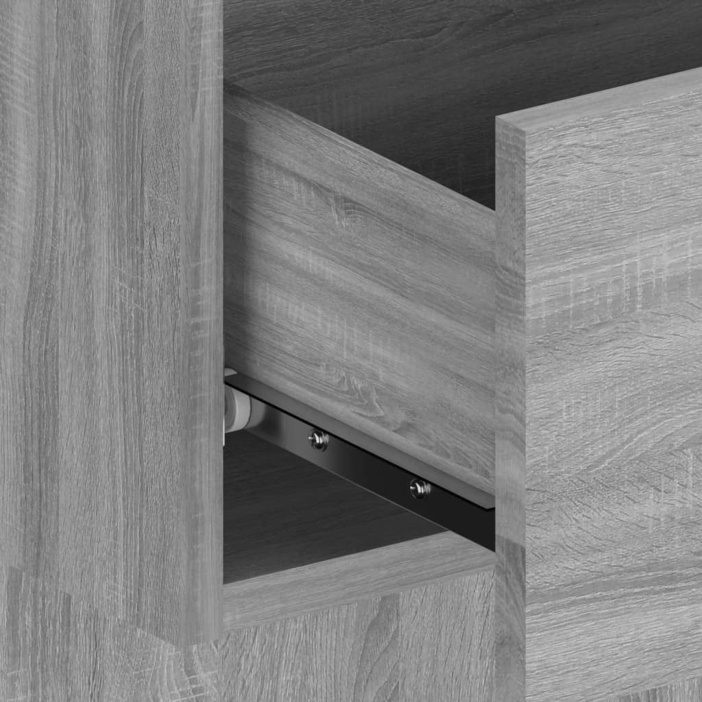 Mesita de noche multifuncional de pared hecha de material de madera para montaje en pared con cajón – Mesita de noche montada en la pared con almacenamiento gris Sonoma 2 unidades