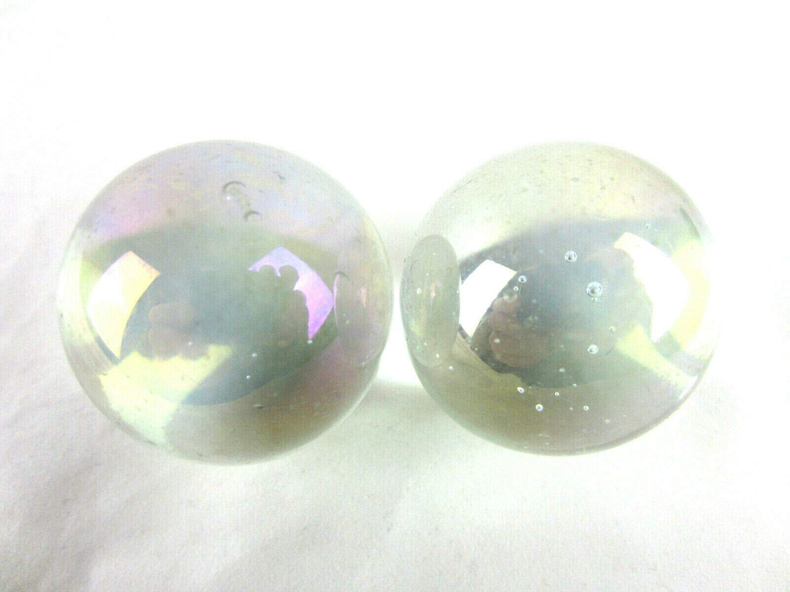 Big Game Toys Set of 2 SOAP Bubble Boulders Iridescent Oil soap Large Shooter Solid Glass Marbles