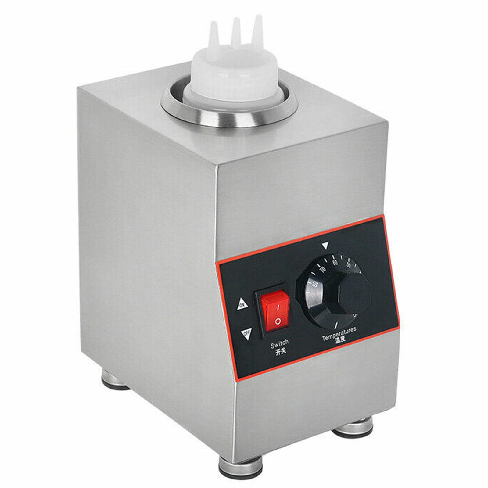 Distributeur de sauce électrique en acier inoxydable, 220 V, capacité 650 ml, pour les entreprises commerciales, la restauration et la maison, chauffe-sauce idéal pour un plaisir continu