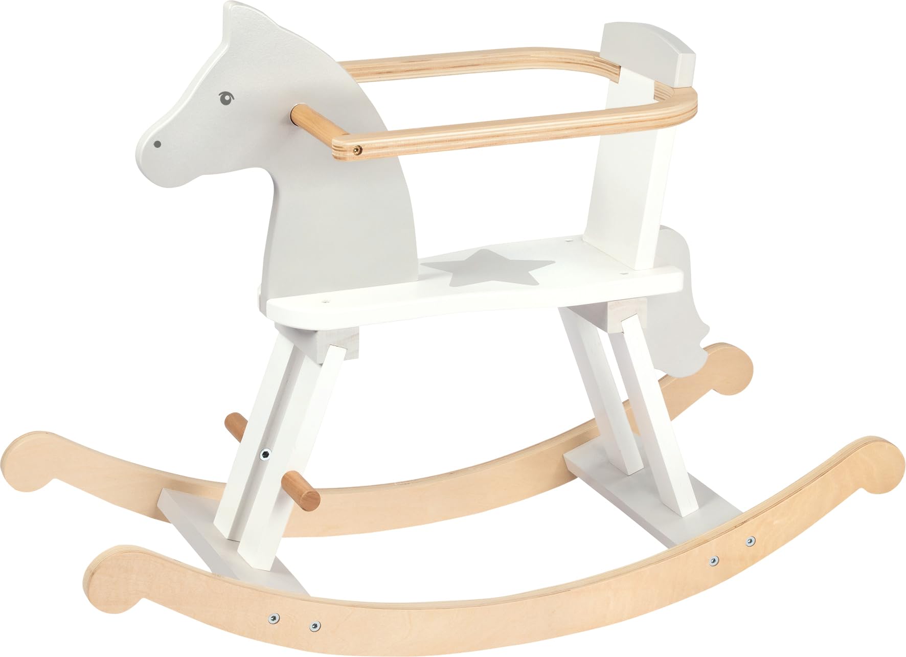 GOKI- Caballo balancín Juguetes para apilar y Encajar, Azul (53933)