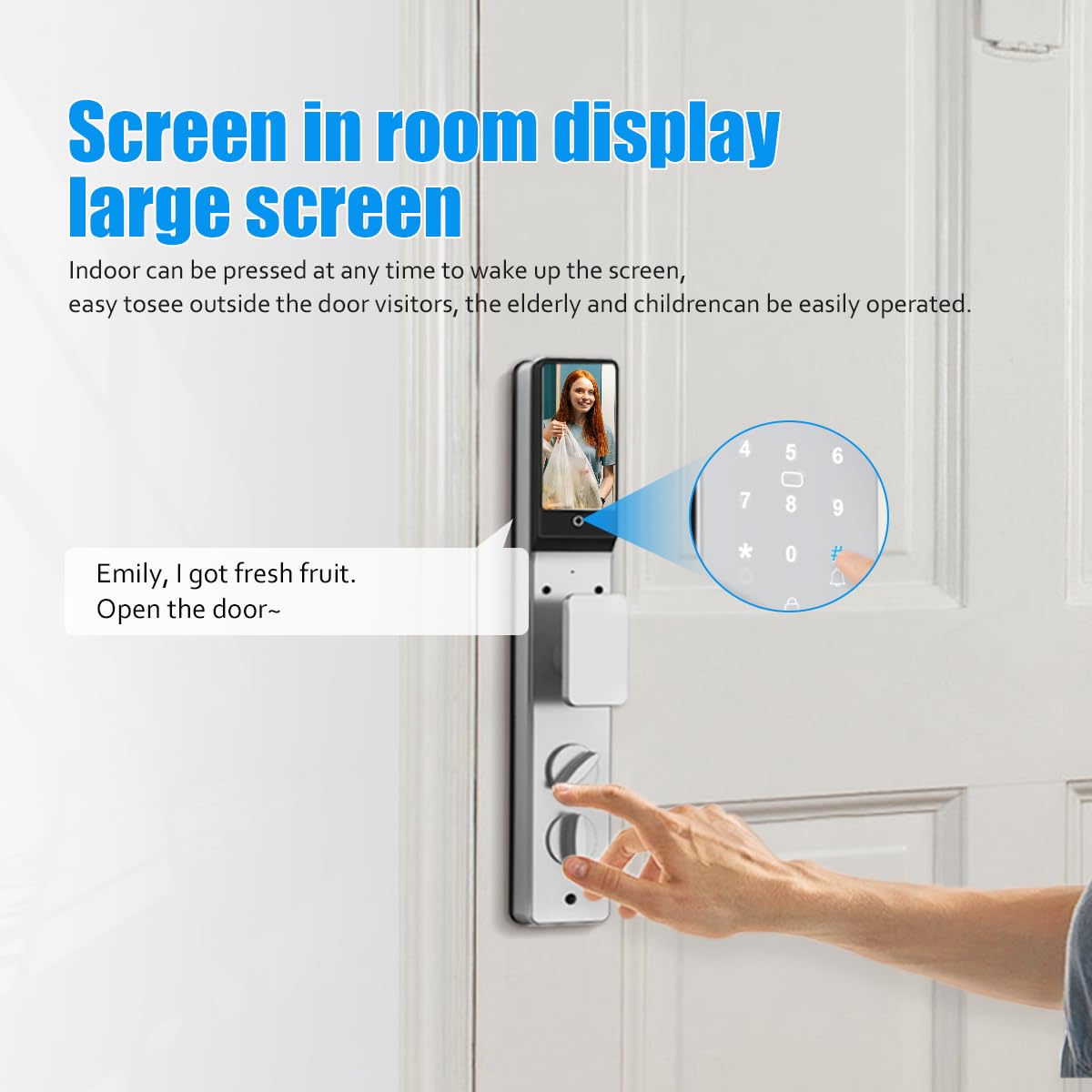 Sophies Serrure de porte intelligente avec caméra, serrure intelligente Wi-Fi entièrement automatique, reconnaissance faciale 3D, biométrie intelligente, empreintes digitales (verrouillage intelligent
