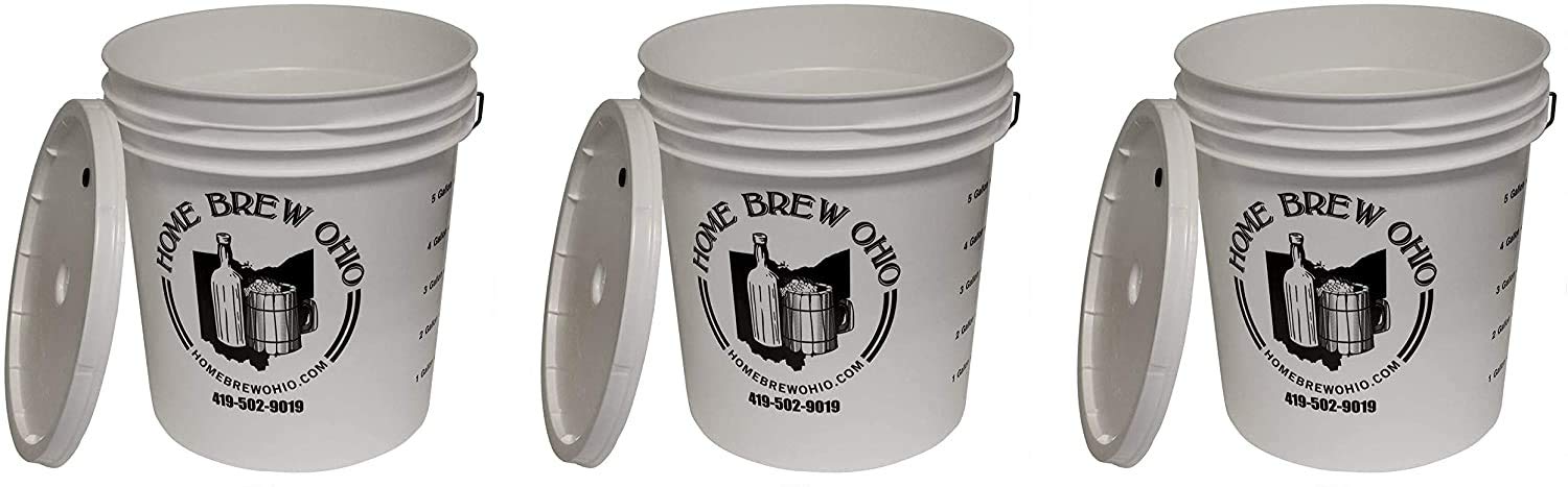 7.9 Gallon plastic fermentor with lid (Three Pack)