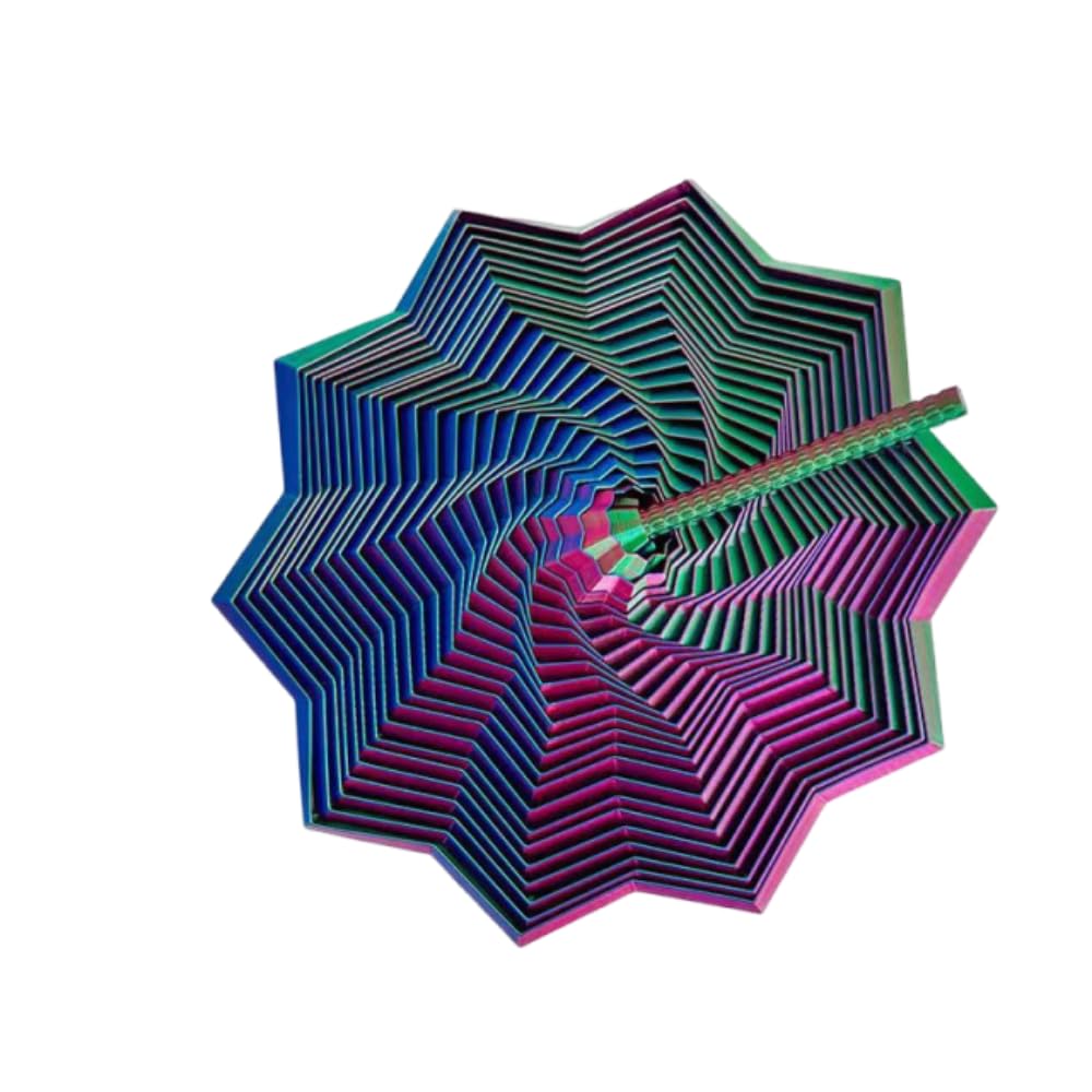 3D Printing Expanded Sensory Fidget Star Model, Visual Illusion Whirling Spiral Ornaments(Red Blue Green)