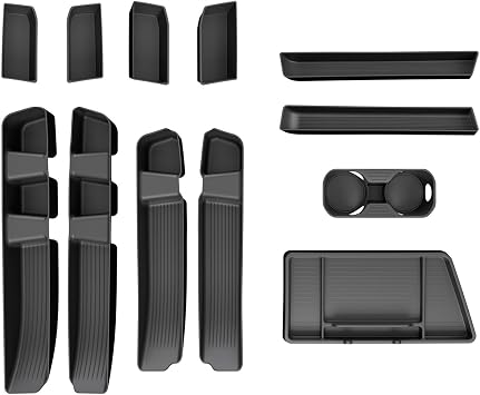 12Pcs Storage Organizer Compatible with 2022-2026 Chevy Silverado | GMC Sierra 1500 Door Storage Boxes Cup Holder Dashboard Storage Tray Replacement for 2022-2026 Chevy Silverado Accessories
