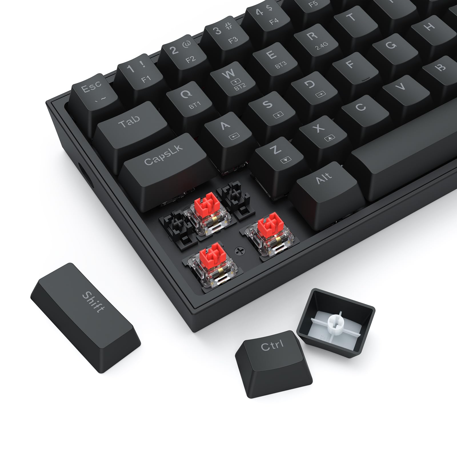 Redragon S144 Combo Teclado Ratón Inalámbrico 60% Dongle Compartido | combo teclado ratón gaming 60% K617 3 modos RGB ratón 7200DPI dongle compartido práctico