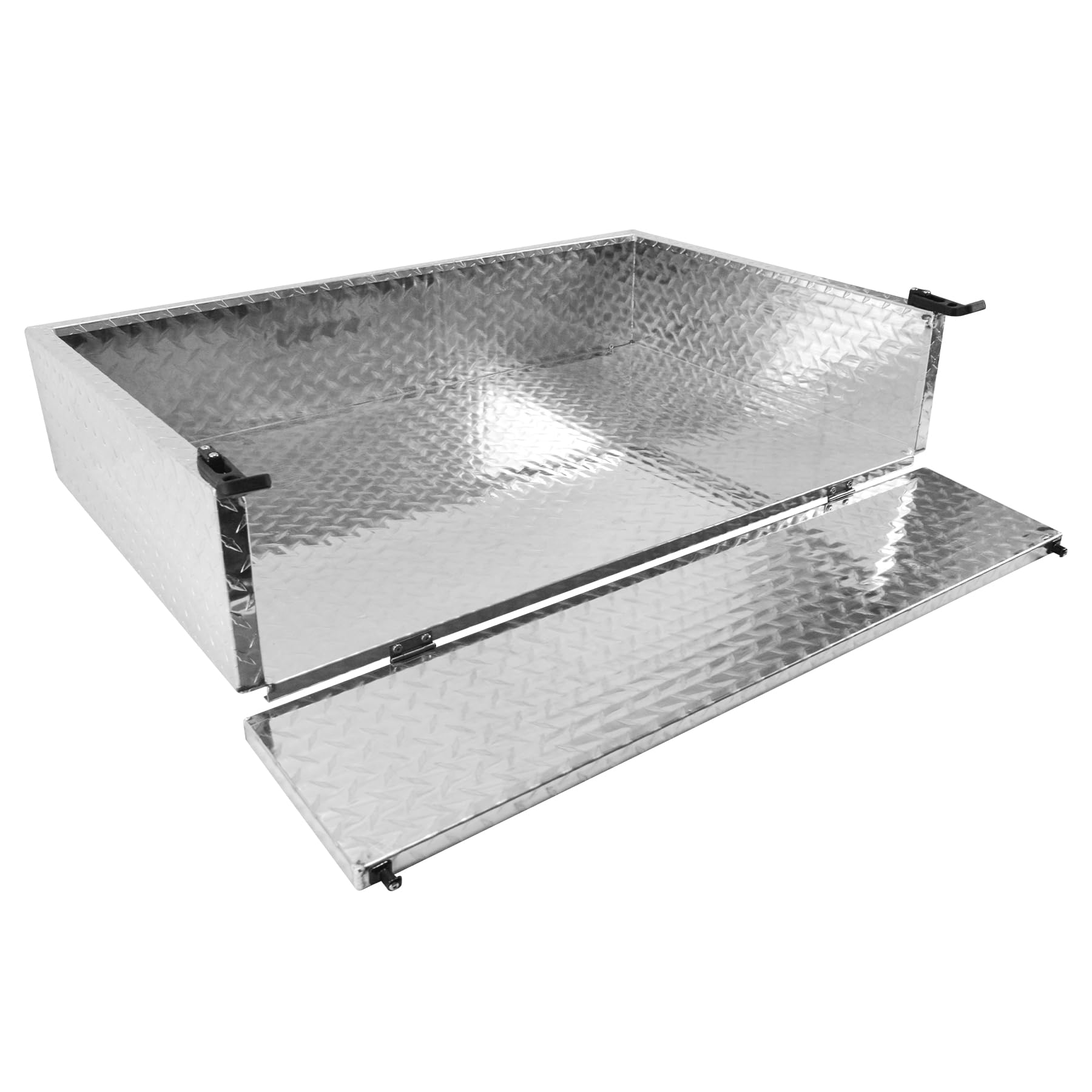Wózek golfowy Utility Cargo Box Heavy Duty Aluminium Diamond Plate Cargo Box Uniwersalne ładunki Przeciąganie Wózków Golfowych Części Duże Zapakowane Ładunki Łóżko Srebrny