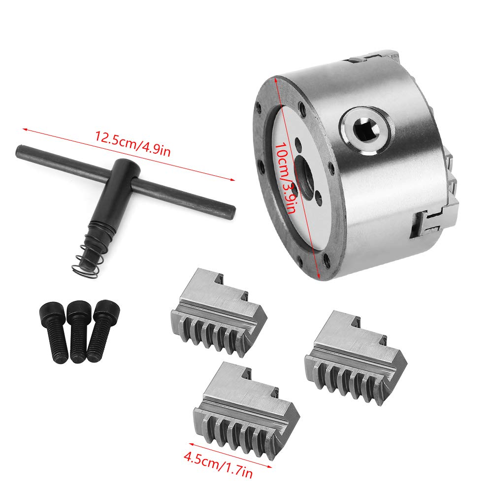 Haofy Metalowy Uchwyt Tokarski 100mm 3-szczękowy Uchwyt Tokarski Części do Tokarek Półstaliowych Akcesoria do Maszyn Tokarskich