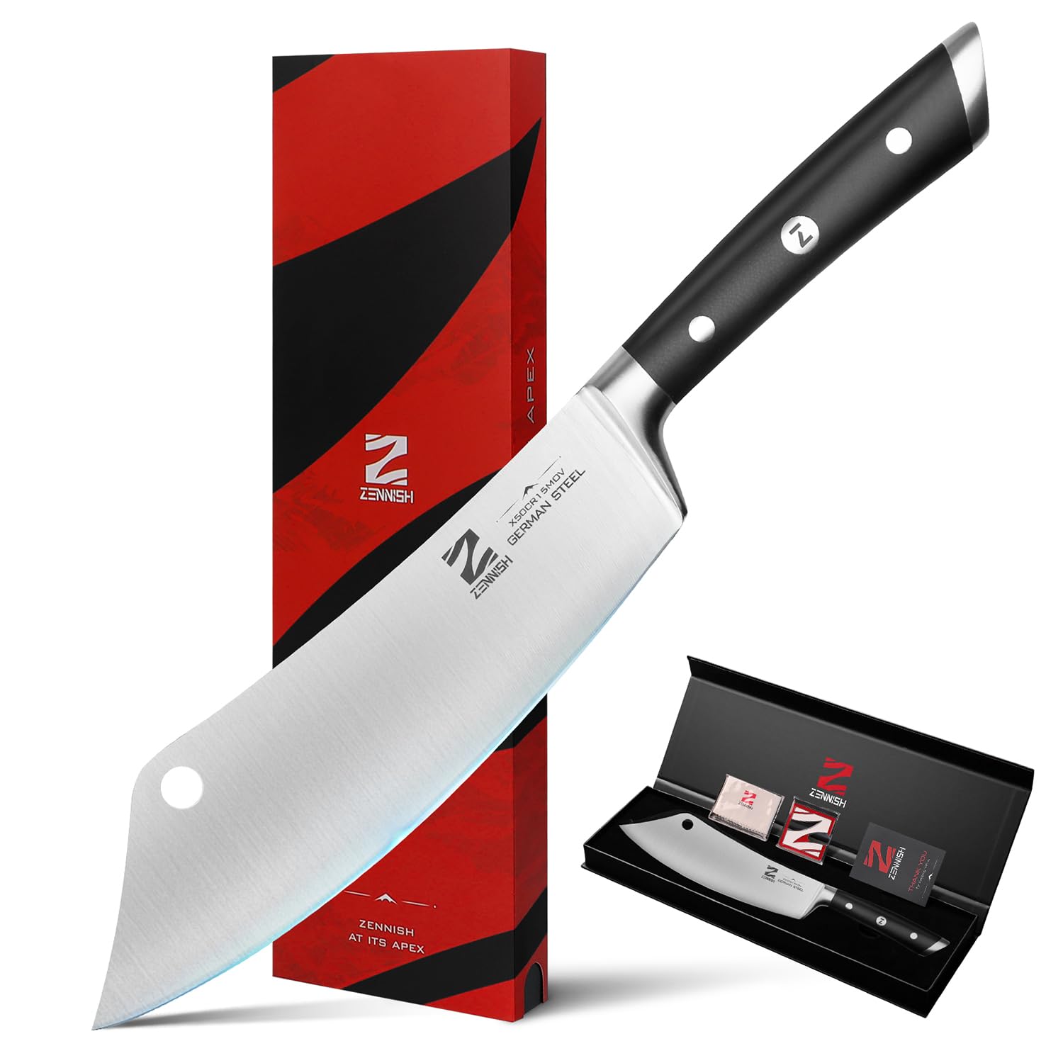 Amazon.com: Zennish Chef Cleaver Knife, 8 Inch Meat Cleaver - The