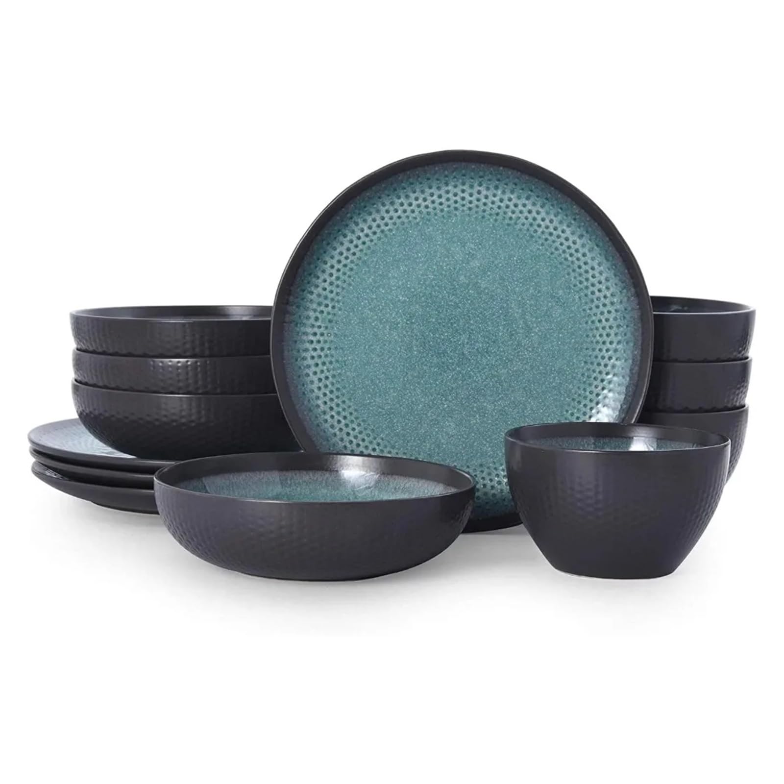 Tasse et ensemble d'assiettes à dîner en grès résistants aux rayures