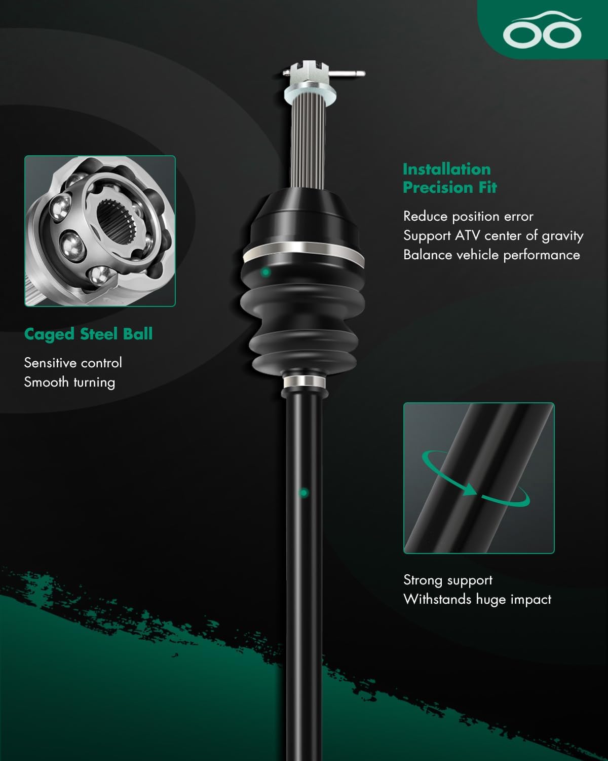 SCITOO CV Axle Drive Shaft Assembly 2008 2009 for Polaris Ranger 500 570 700 Ranger Crew 570-4 Crew XP 700 1332467