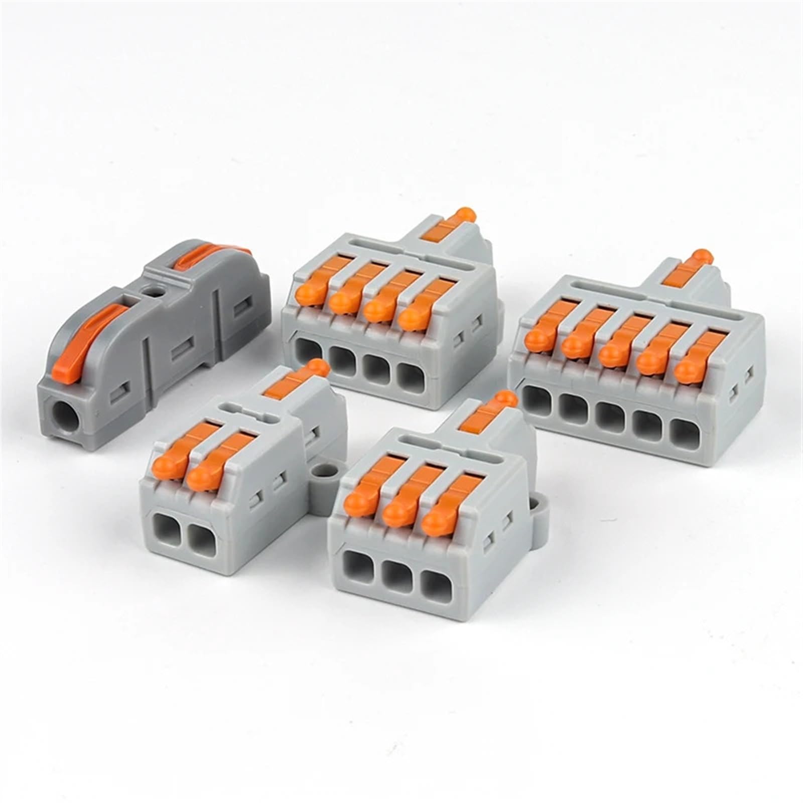 conector eléctrico de empalme compacto, Kit de conectores de cable de palanca de 1 a 1/2/3/4/5 salidas for conector rápido doméstico 28-12 AWG(D1 54PCS With Tool)