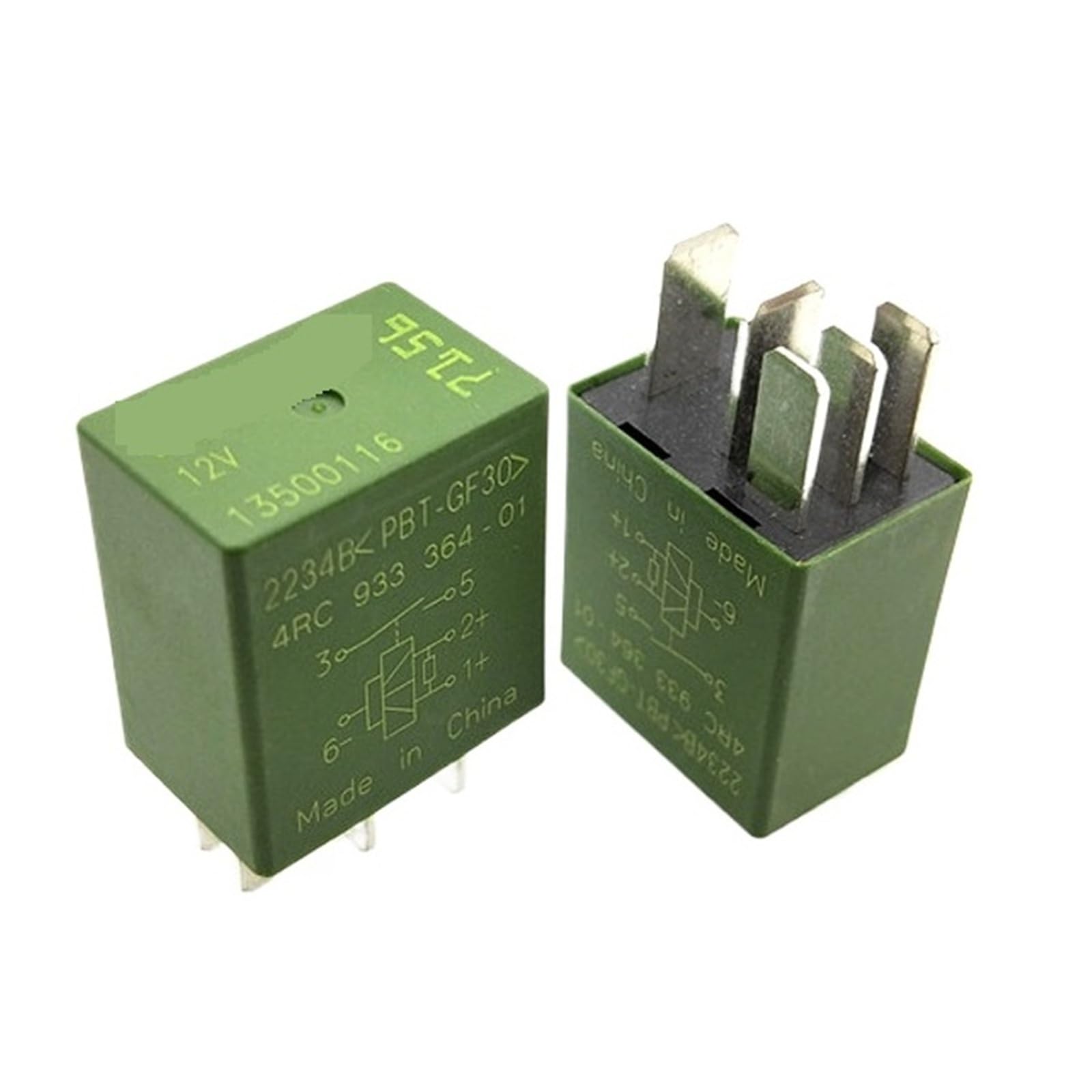 Relais 12V 13500116 DC12V 5PIN pour climatiseur auto et démarrage pompe à huile de rechange