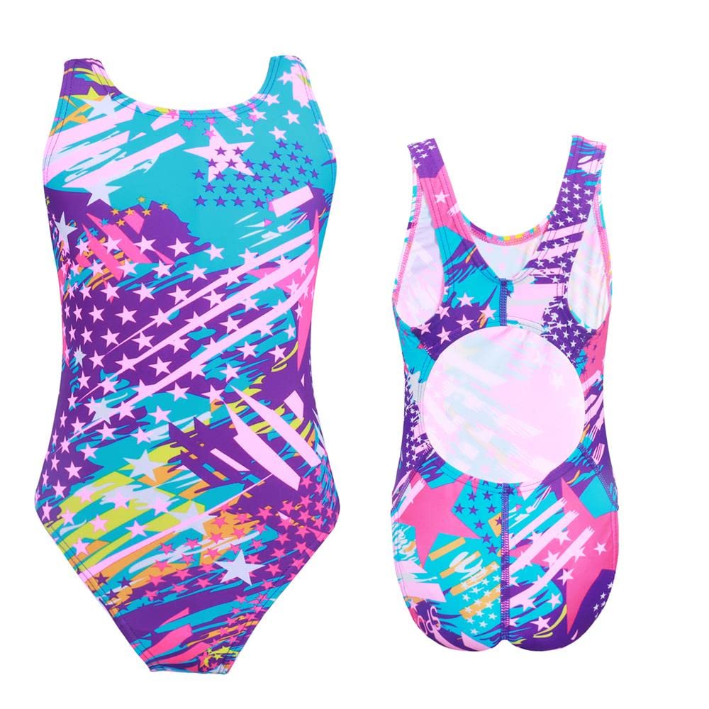 GLIGLITTR Girls' Athletic One Piece Swimsuit Kids Black Swimwear for Swim Team Practice Competition Beach Sport Bathing Suit