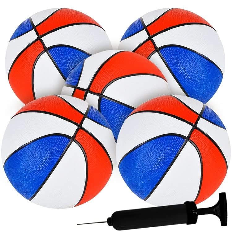 Bottles N Bags Mini Basketball (5 Pack) Small Basketball for Kids, inch  Basketball Indoor Outdoor Game Balls Free Pump Include