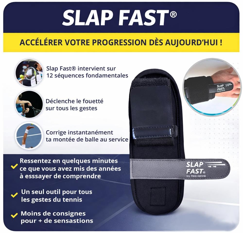 𝐬𝐥𝐚𝐩 𝐟𝐚𝐬𝐭® – Outil Pédagogique Tennis pour Fouetté, Relâchement du Poignet, Service et Timing | Entraîneur Sensoriel pour Tous Niveaux, Enfants dès 7 Ans