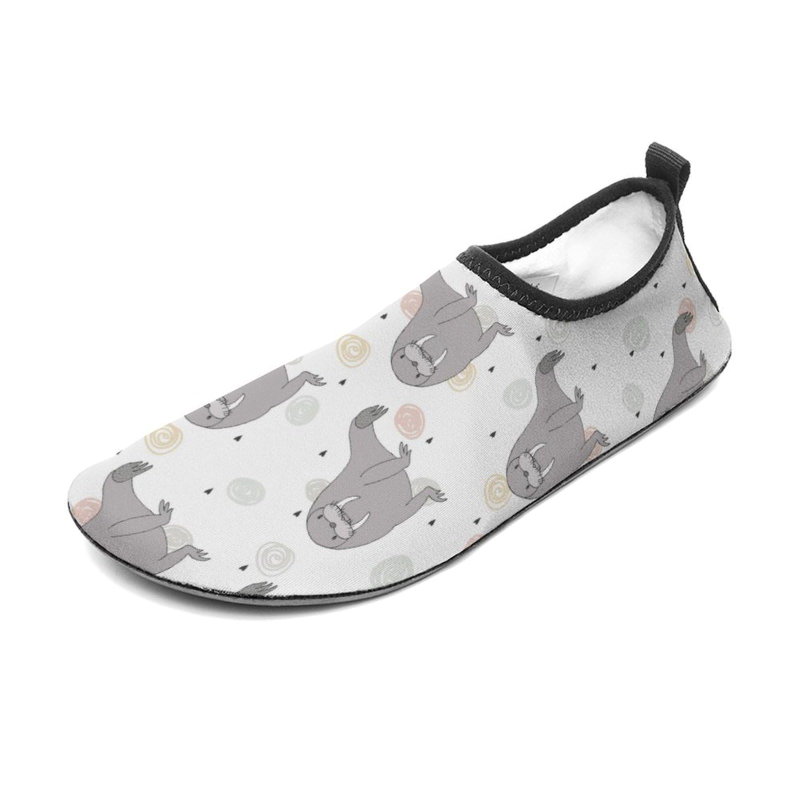 CSEMEIE Seal and Walrus Pattern Water Shoes Beach Shoes Aqua Socks for Women Men Swimming Yoga