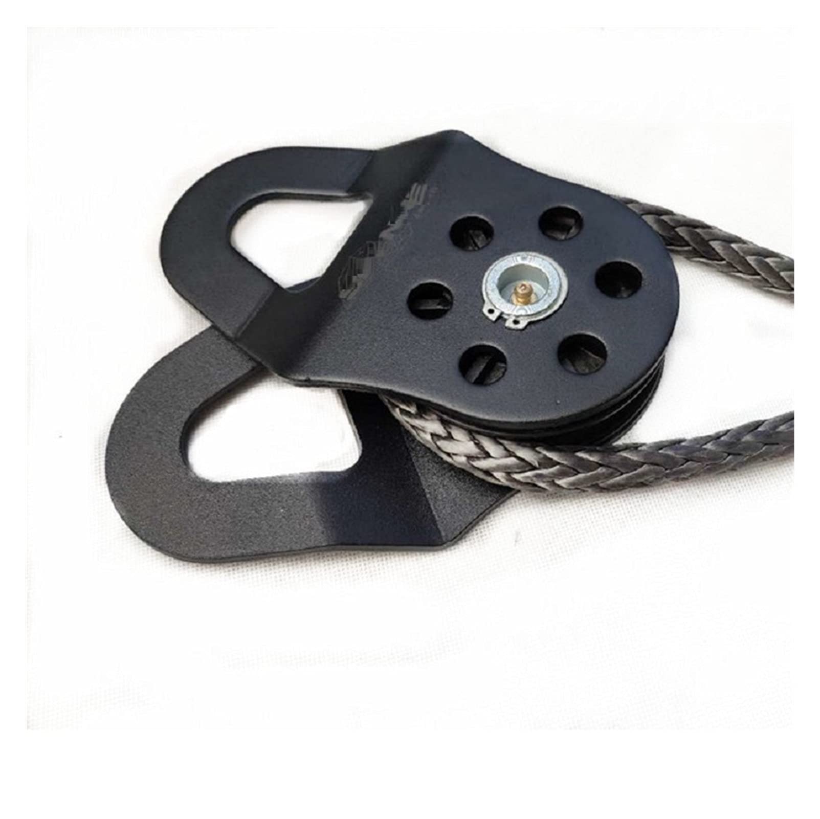 Cabrestante Eléctrico, 10Ton Off Road Winch Movible Nylon Poley Sheave Snatch Block Férula Vehículo Reembolso Rescate Remolque Cuerda Cuerda Remolque(Nero)
