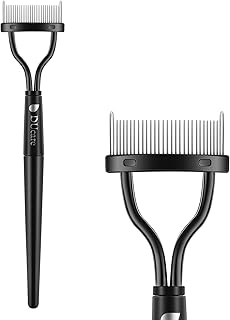 DUcare Eyelash Comb Curlers Folding Makeup Mascara Applicator Eyelash Separator Define Eyebrow Grooming Brush Tool With Comb Cover Black