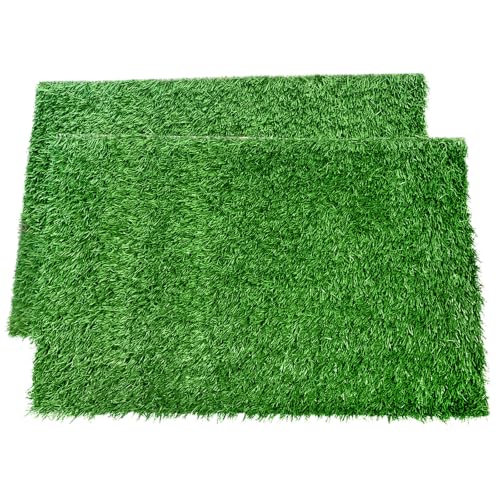 LOOBANI Dog Grass Pee Pads, 2 Pack Artificial Grass for Potty Tray, 14x18in | Replacement Turf, Pet-Friendly, Easy to Clean, Washable, Fake Grass Mat for Puppy to Pee on, Outdoor Indoor Pee Grass Patch