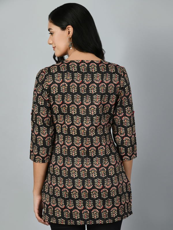 Image of Meesan Women's Casual Ethnic 3 /4 Sleeve Printed Tunic