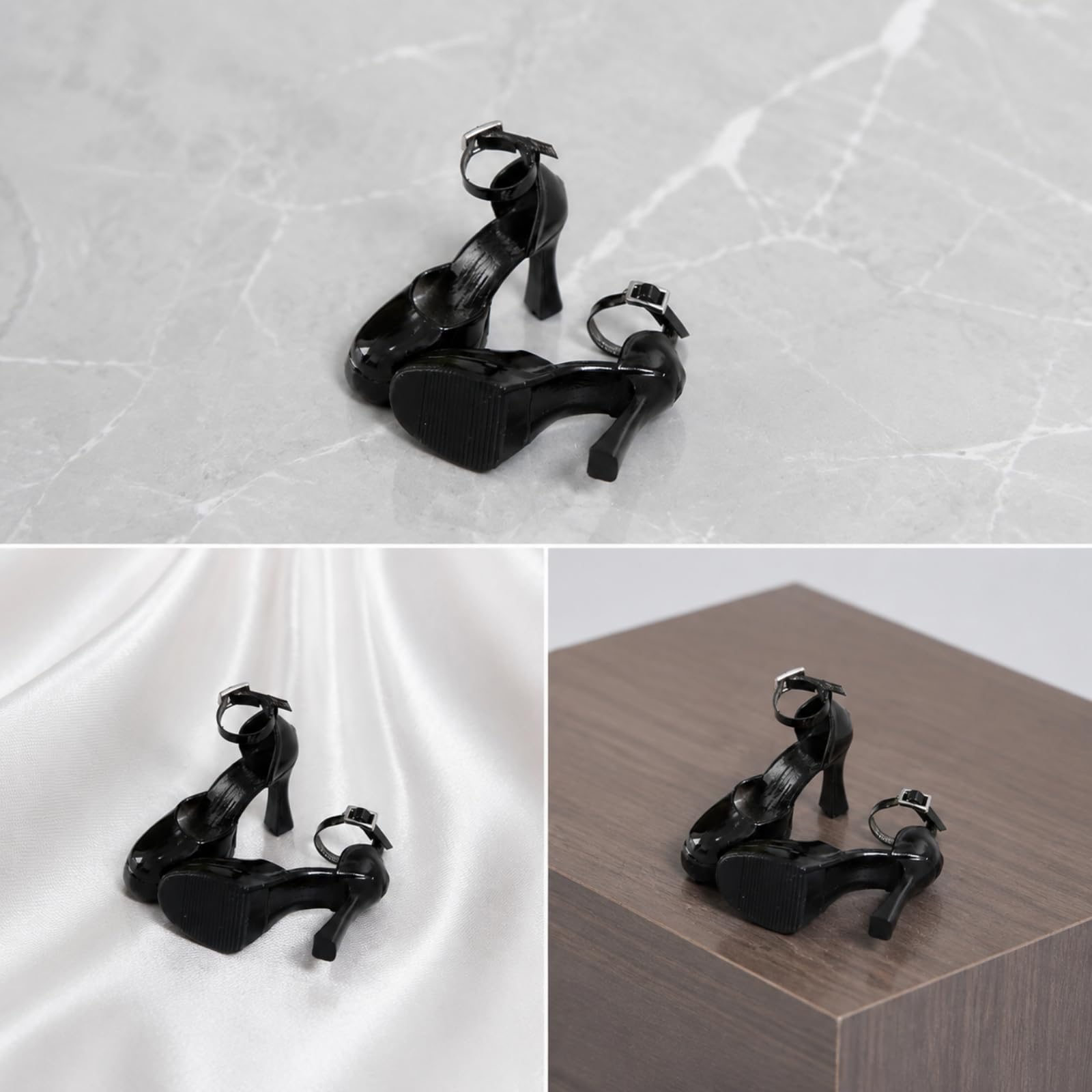 Scarpe in Miniatura Elegant per Collezionisti di Bambole, Nero