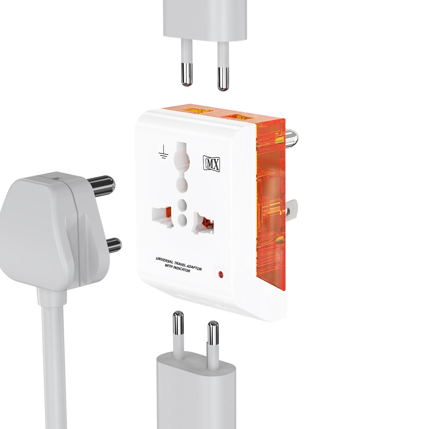 MX India to USA Converter Plug, USA, Japan, Canada Travel Plug Adapter Type B Universal Travel Adapter 2-Pin & 3-Pin Power Adapter for Electronics, Laptops, Chargers & Small Appliances -2 pcs-image-12