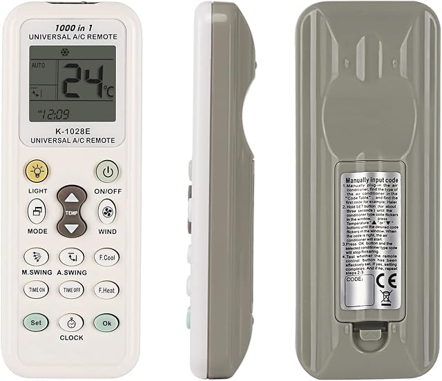 Universal Air Conditioner Remote Control for LG Gree Midea Toshiba Haier Daikin Hitachi Sharp Panasonic Samsung Sanyo Hisense Fujitsu Whirlpool Bosch and More Than 1000 Brands A/C Controller